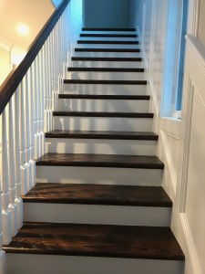 Red Oak Stairs with Dark Walnut Stain