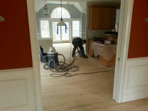 construction in natick home with oak floors