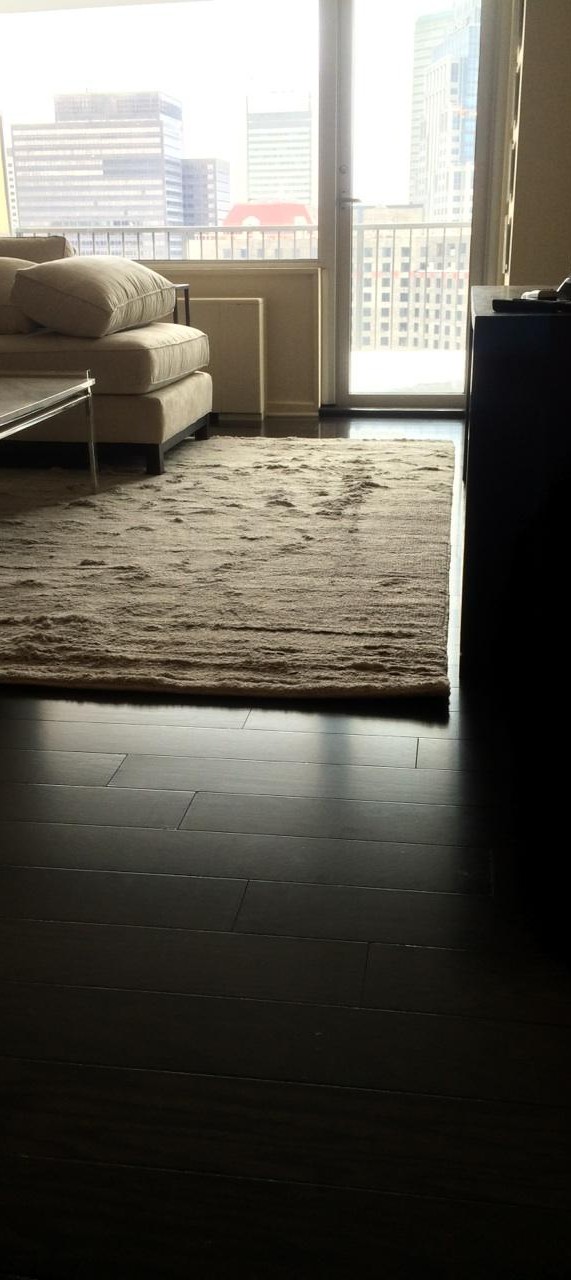 Prefinished Dark Stained Hardwood Floor Intallation