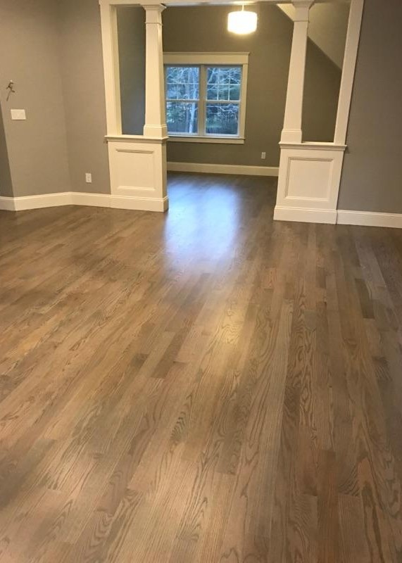 red oak with grey stain