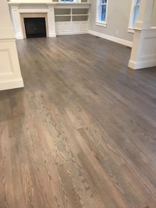 red oak with grey stain