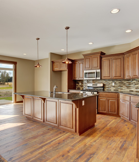wood floors and cabinets
