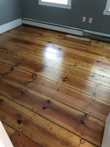 heart pine refinished with oil based poly flooring