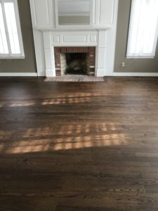 2-inch red oak with medium brown stain