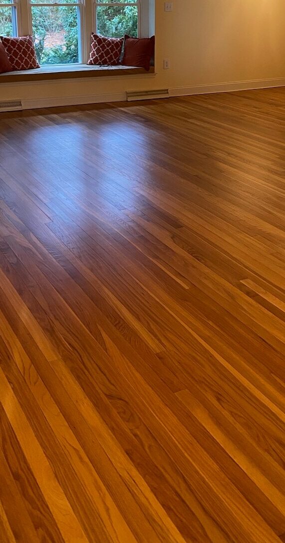 new white oak flooring finished with oil based satin finish