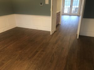 Red oak flooring finished with medium brown satin and Bona Traffic finish (3)