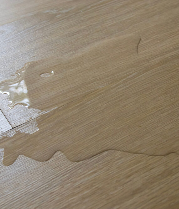 water damage on hardwood floors