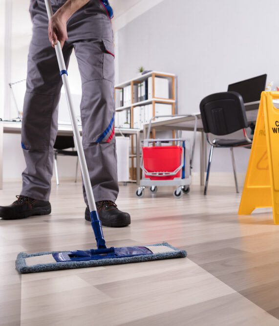 hardwood flooring in an office