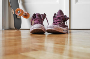 shoes on hardwood floors