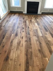 Character grade White Oak finished with Dura Seal natural stain and Bona Traffic stain
