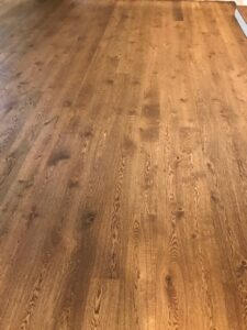 7" engineered White Oak with Early American stain and Bona traffic stain