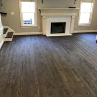2-inch red oak finished with jacobean stain
