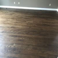 2-inch red oak with medium brown stain
