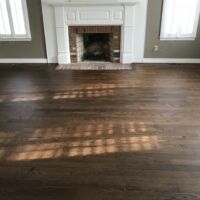 2-inch red oak with medium brown stain