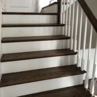 2-inch red oak with medium brown stain