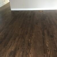 2-inch red oak with medium brown stain