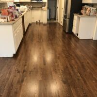 2-inch white oak with medium brown stain & Bona Traffic finish