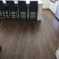 3-inch red oak finished with medium brown stain and bona traffic finish
