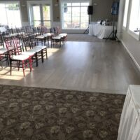 3-in quarter sawn white oak finished with classic grey stain Bona traffic finish. (2)