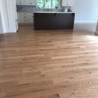 4-inch red oak finished with oil based polyurethane satin