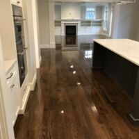 New construction- white oak with dark walnut stain & oil based finish