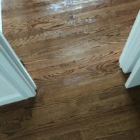 Red oak finished with special walnut stain