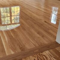 2 1/4 white oak finished with oil based poly