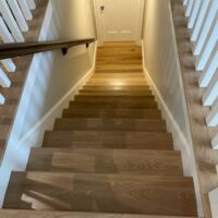 white oak hardwood flooring on staircase